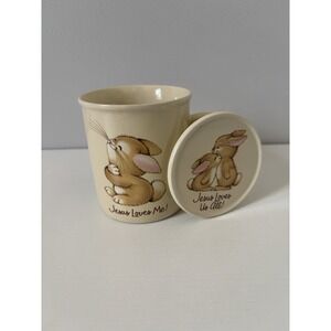 VTG "Jesus Loves You / Me" Hallmark Mug Mates Coffee Mug W/ Lid